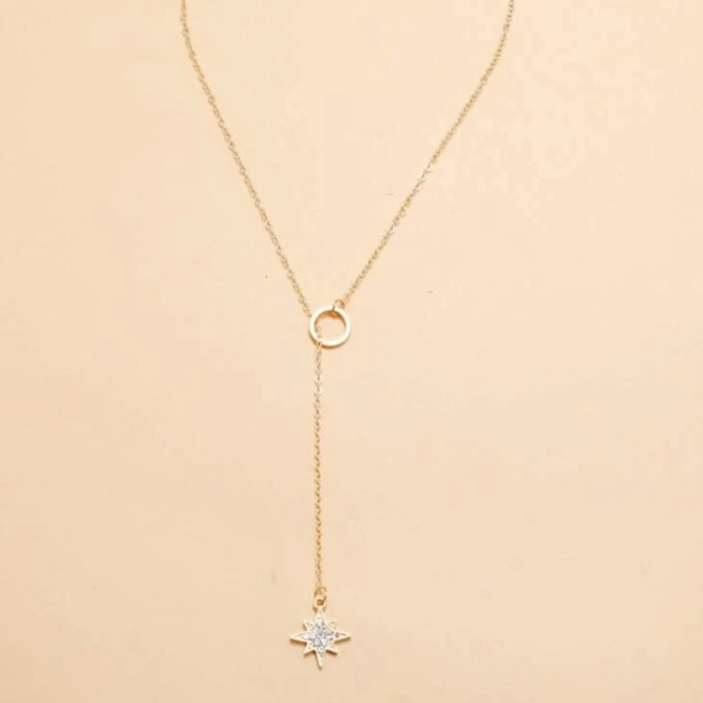 Five Star Rhinestone Necklace - Picture 6 of 7